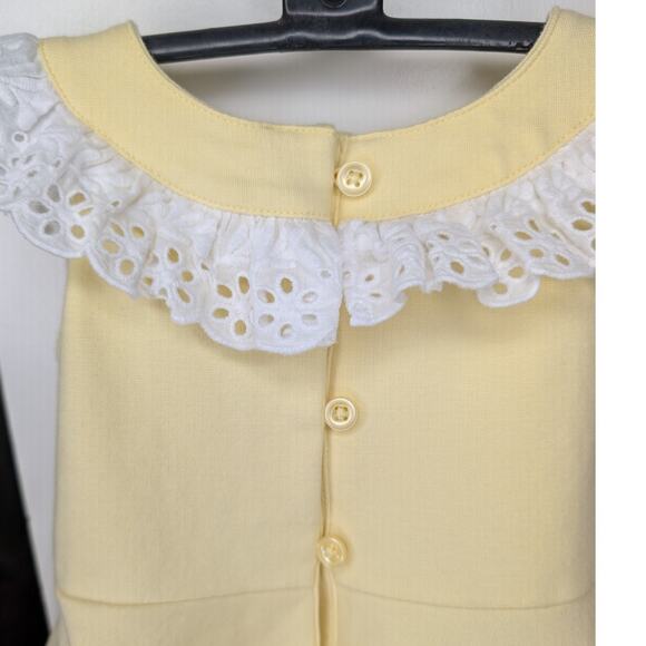 Janie and Jack Yellow Eyelet Ruffle Ponte Dress A-Line - Picture 7 of 8